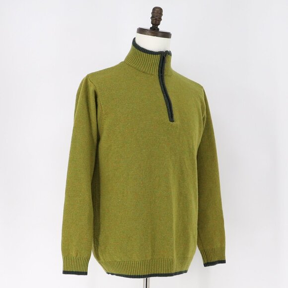 WOOLOVERS Men's Wool 1/4 Zip Sweater Size L - Picture 2 of 6